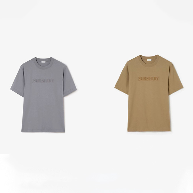 burberry logo embroidery cotton t-shirt